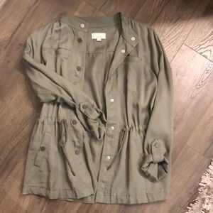 Army green light spring jacket from LOFT